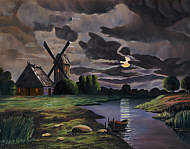 Otto Burkhardt - Windmühle in der Nacht (1935)